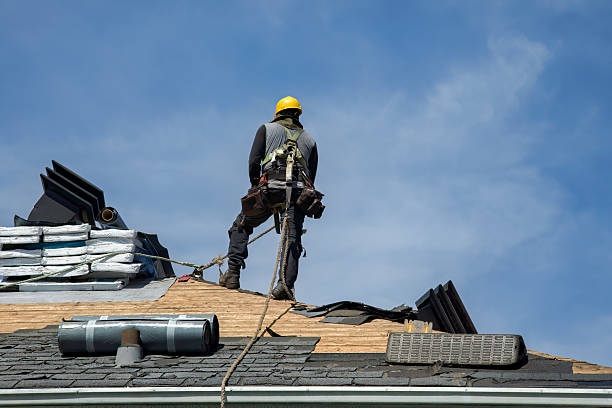 Professional Gutter Installation technician working in Allentown, NJ